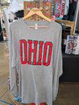 3x, Long Sleeve, Unisex,OHIO, Oxford Grey