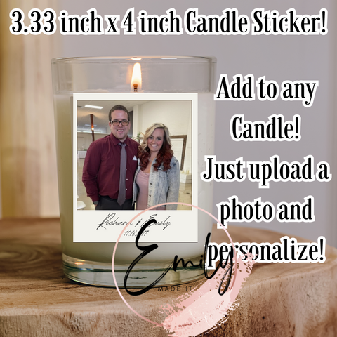 Custom Candle label-Photo Polaroid- 3.33x4inch Sticker Label