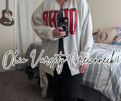 Varsity Crewneck Cardigan- Small-3x