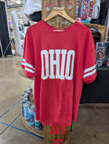 Xlarge-Football Striped Tee-Unisex- OHIO