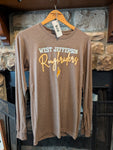 Size Small, Unisex, Long Sleeve, Heather Brown West Jefferson Roughriders
