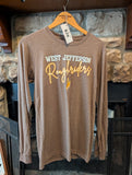 Size Small, Unisex, Long Sleeve, Heather Brown West Jefferson Roughriders