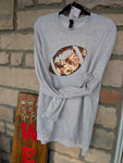 Large, Unisex, Crewneck Sweatshirt Sequins Football Decal- ASH