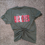 Large-Unisex-Short Sleeve- Printed/stitched buckeyes