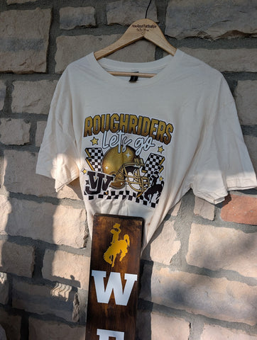 Size Large, Unisex, Short Sleeve, Go roughriders
