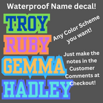 Custom Name Decal- Several Options