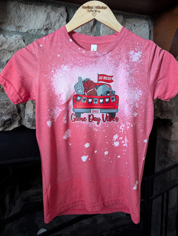 Youth medium  10/12-Bleached tee- Game Day Vibes