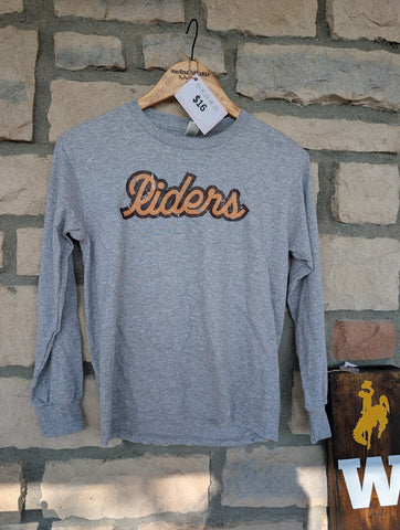 Size Youth Medium, Long Sleeve, Grey, Retro Riders