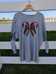 Long Sleeve Football Bow Shirt