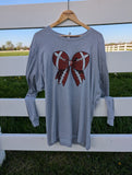 Long Sleeve Football Bow Shirt