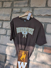Size Large, Unisex, Short Sleeve, Heather Brown Roughrider Bow