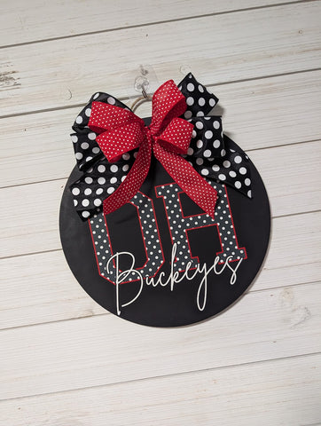 Door Hanger-14 inches- OH polka dots